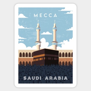 Mecca, Saudi Arabia. Retro travel poster Sticker